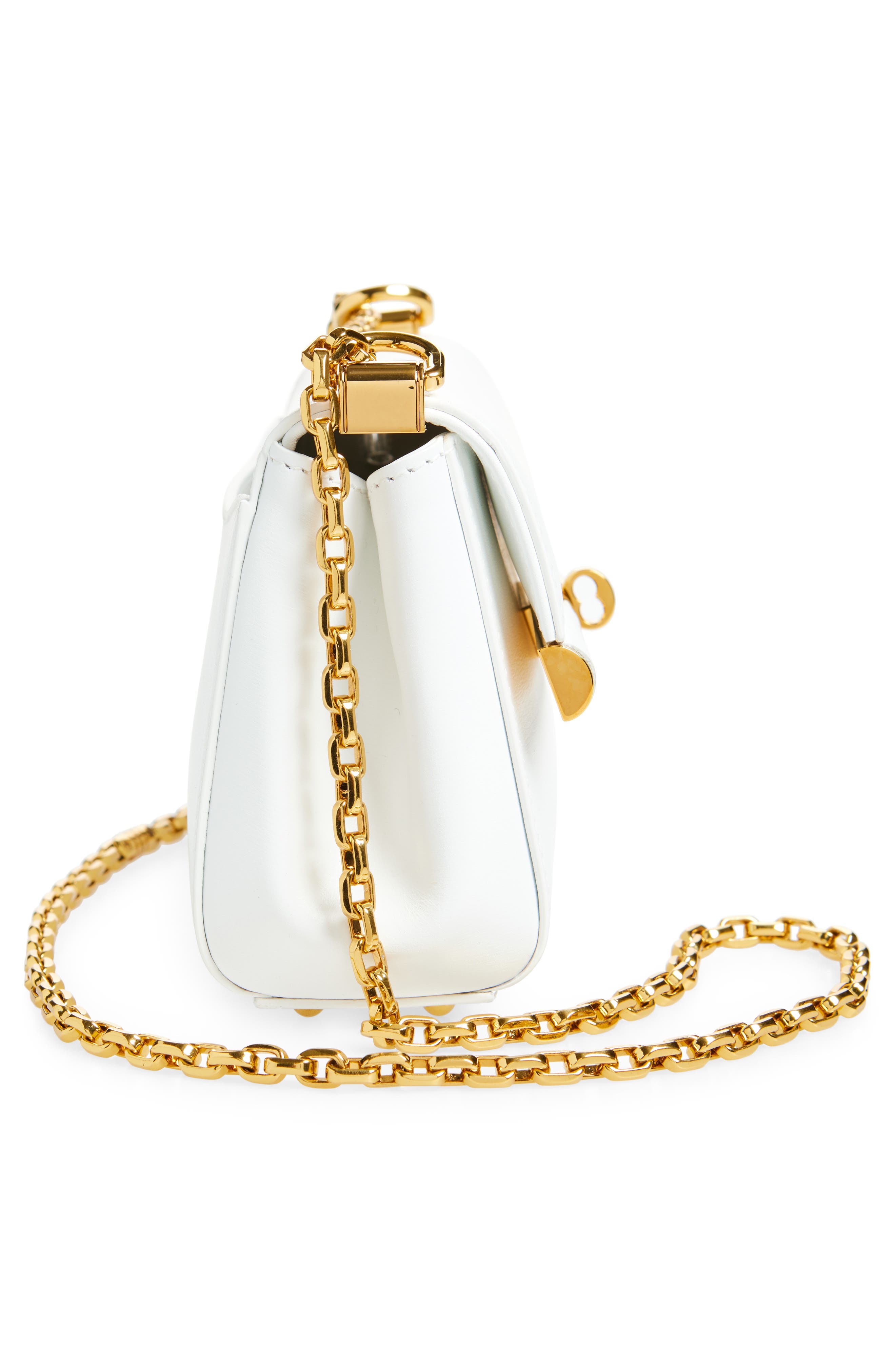 Dolce&Gabbana Marlene Chain Strap Shoulder Bag, Alternate, color, Bianco Ottico