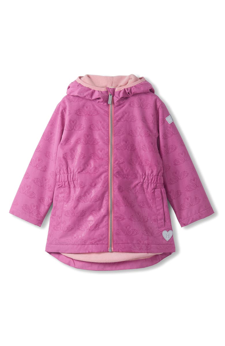 Hatley Kids' Heart Swans Waterproof Field Jacket, Alternate, color, Radiant Orchid
