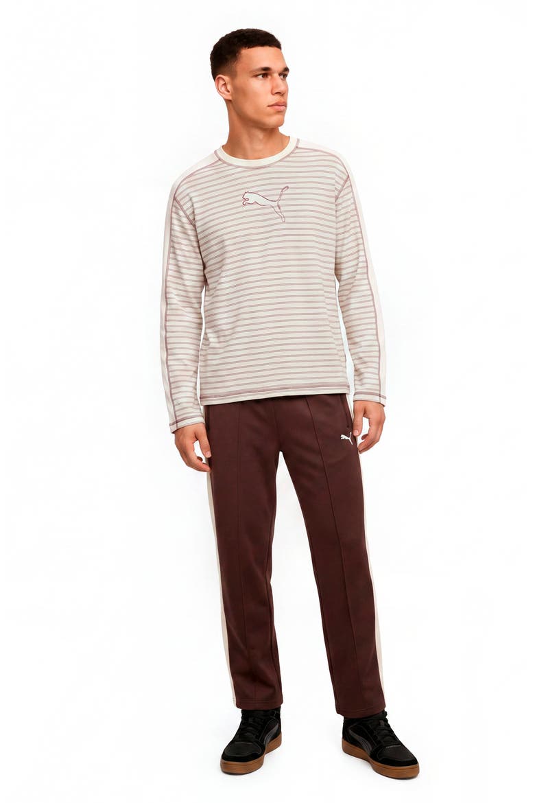 T7 Stripe Long Sleeve T-Shirt, Alternate, color, WARM WHITE HEATHER
