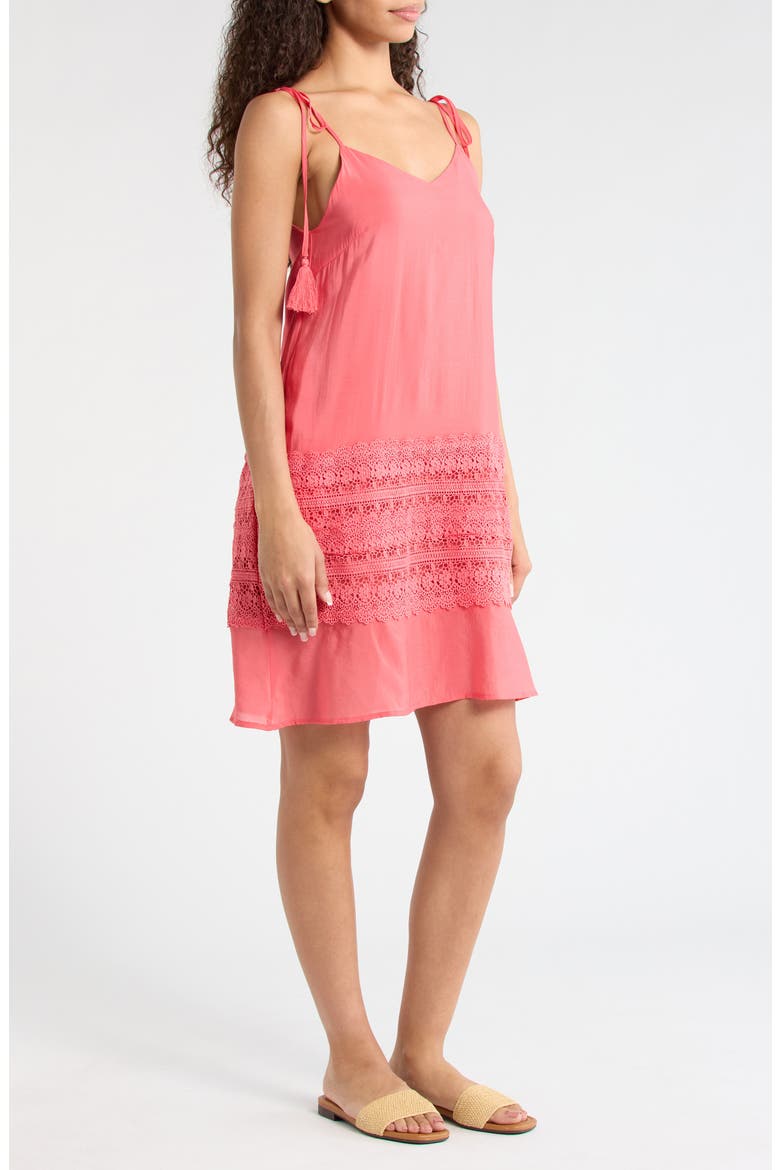 Crochet Trim Cover-Up Dress, Alternate, color, PINK BRIGHT
