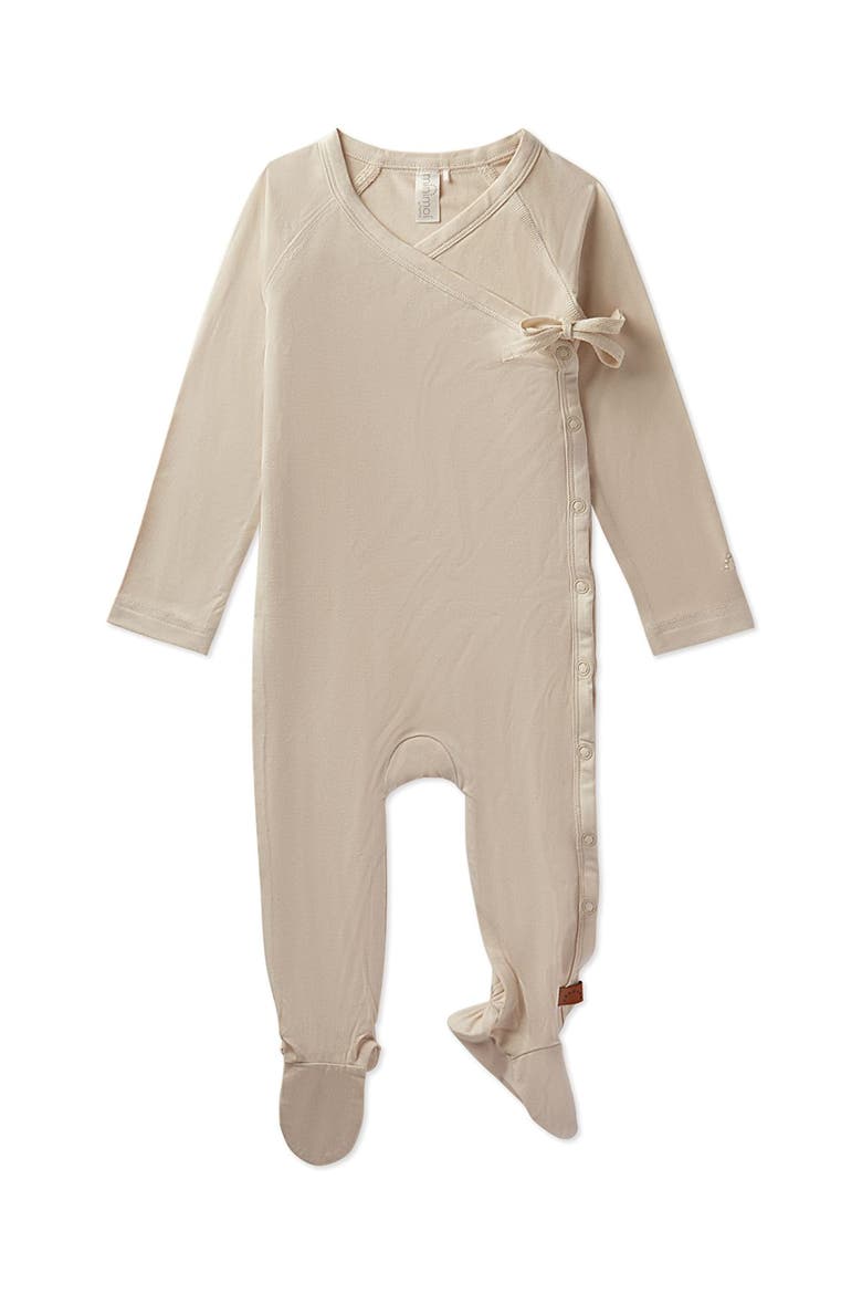 Crossover-Neckline Stretch Modal Footie, Main, color, Latte