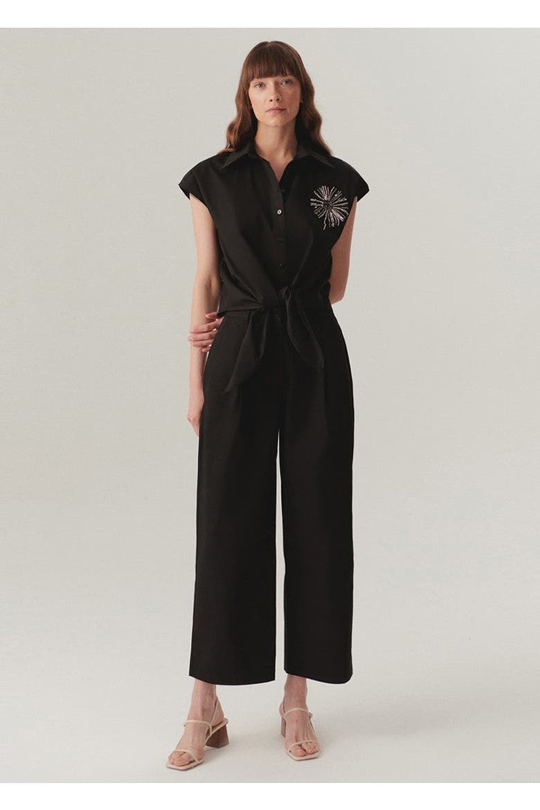 Kimberly Embellished Shirt, Alternate, color, BLACK