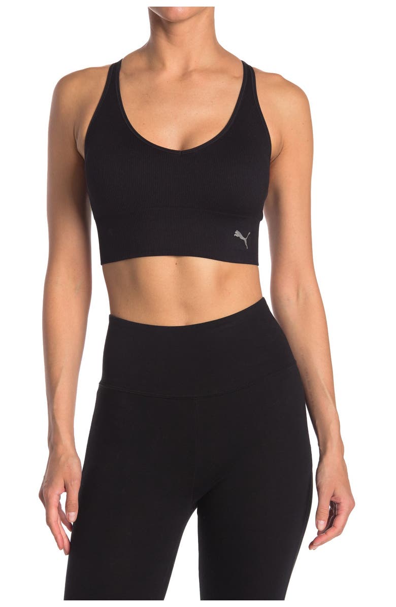 PUMA Seamless Strappy Sports Bra Top, Main, color, 