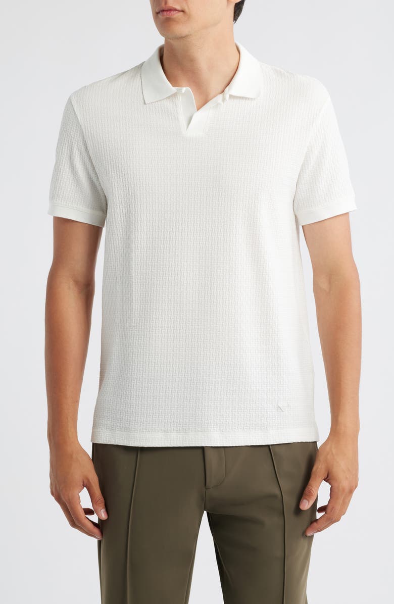 Emporio Armani Tonal Chain Polo Shirt, Main, color, Fancy White