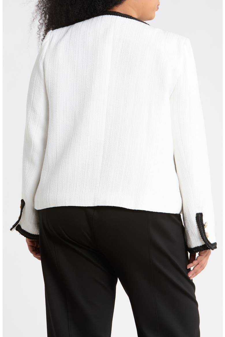 Contrast Trim Cropped Jacket, Alternate, color, OFF WHITE