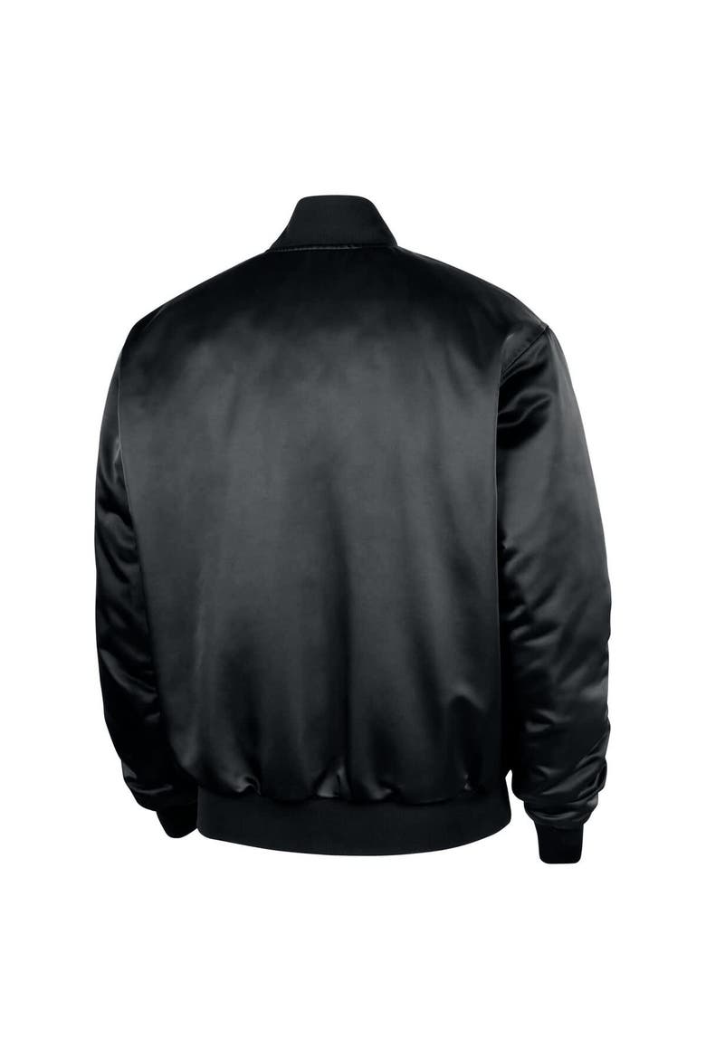 Men's Nike  Black NBA Authentic Lenticular Woven Satin Full-Snap Therma-FIT Jacket, Alternate, color, Black