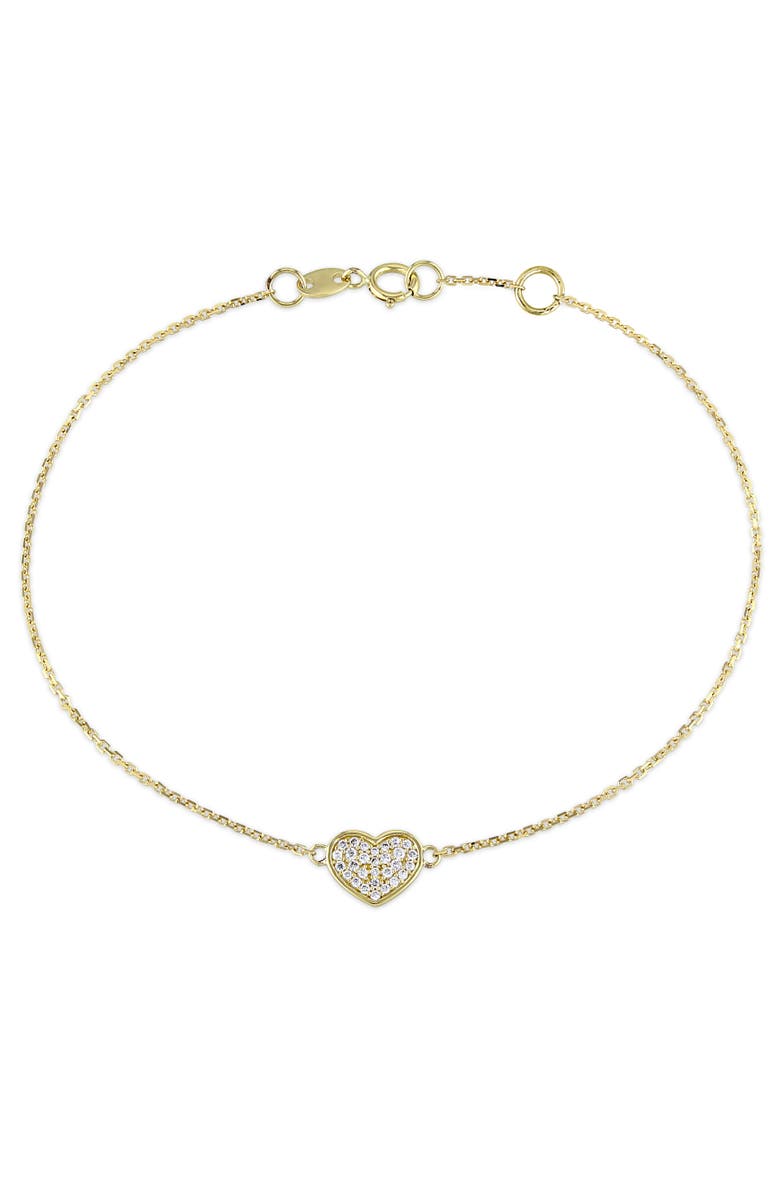 Julianna B. Diamond Heart Charm Bracelet 14k, Main, color, 