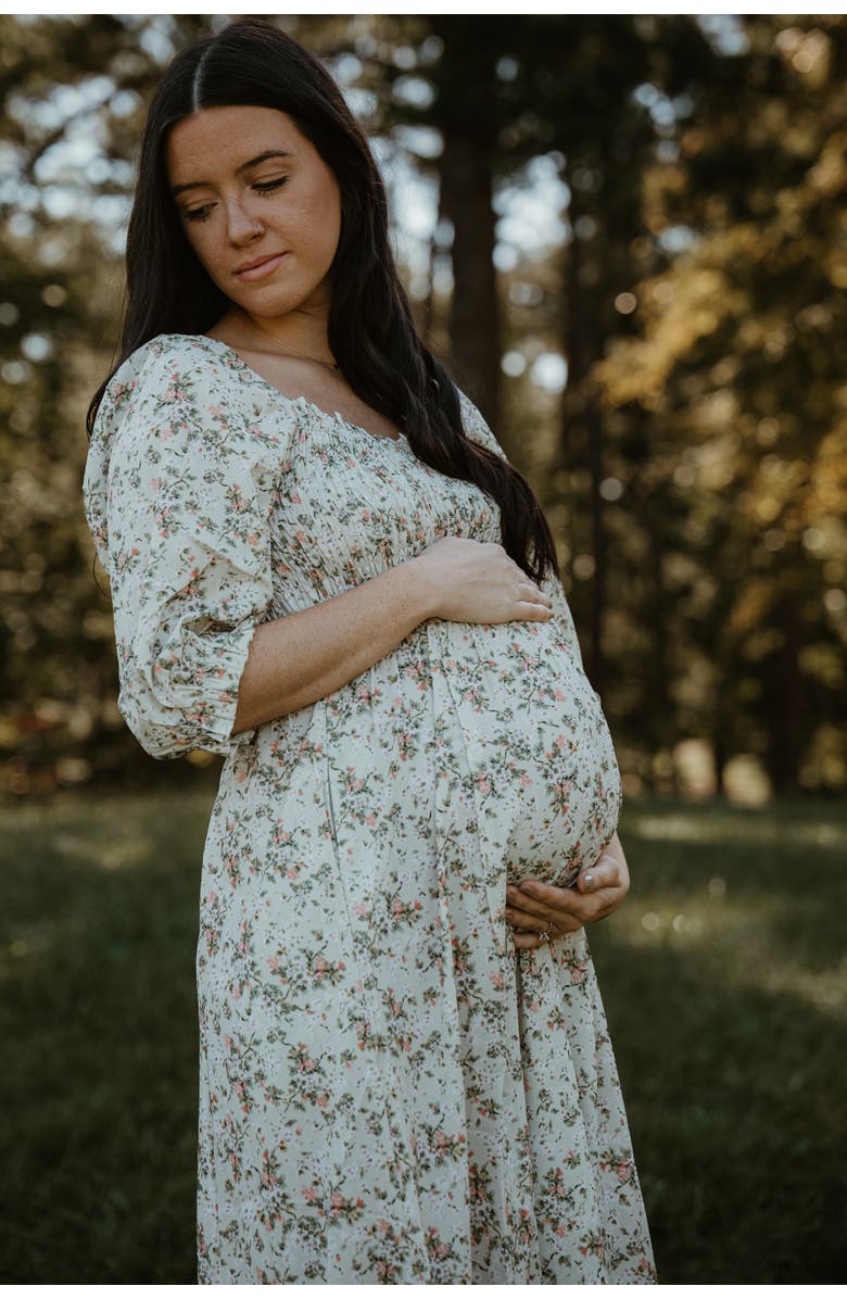 PinkBlush Smocked Handkerchief Hem Dress, Alternate, color, Light Olive