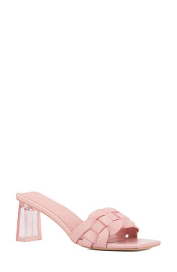 Torgeis Ela Woven Slide Sandal In Blush