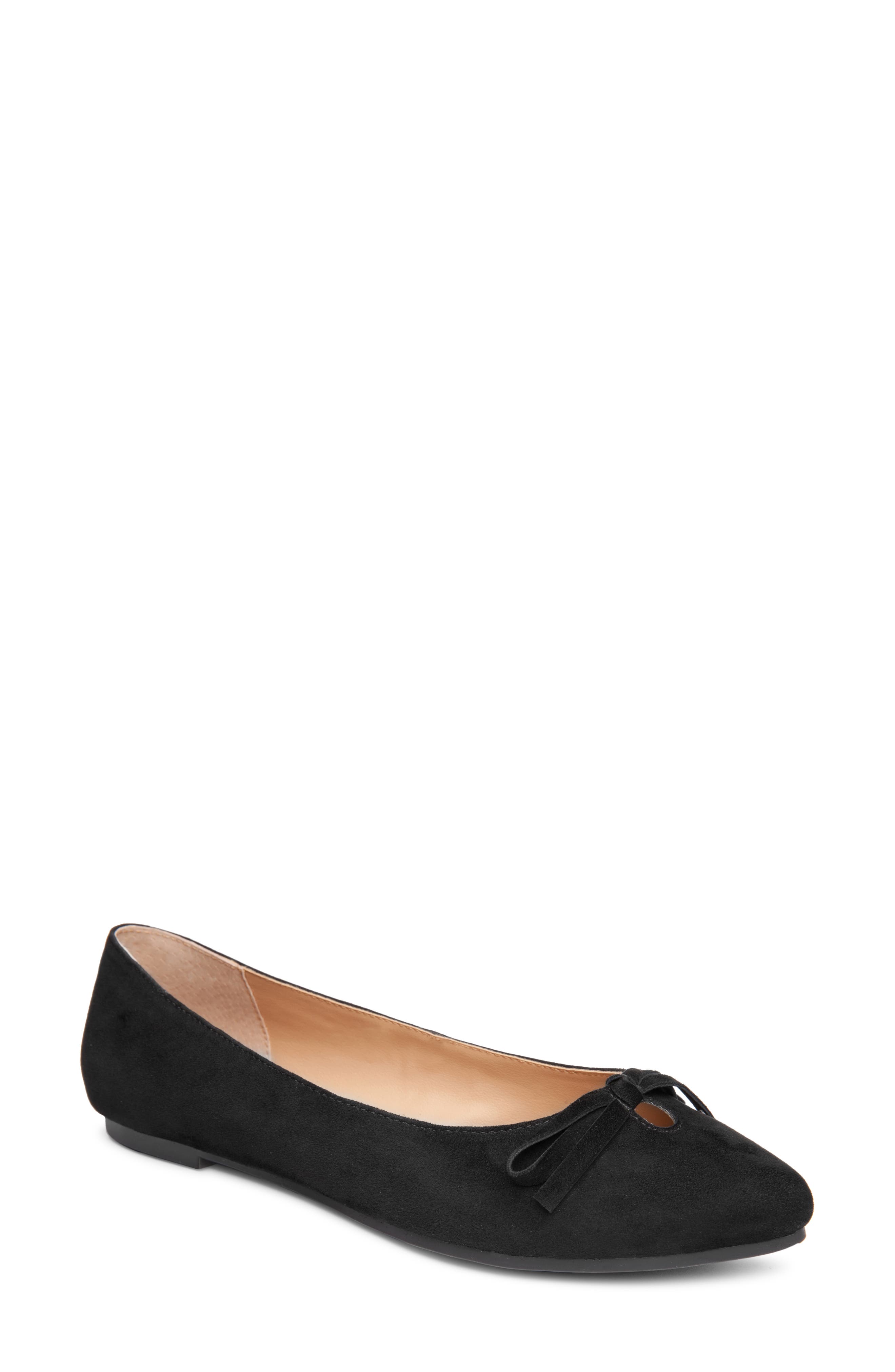 Alondra Flat, Main, color, BLACK SUEDE