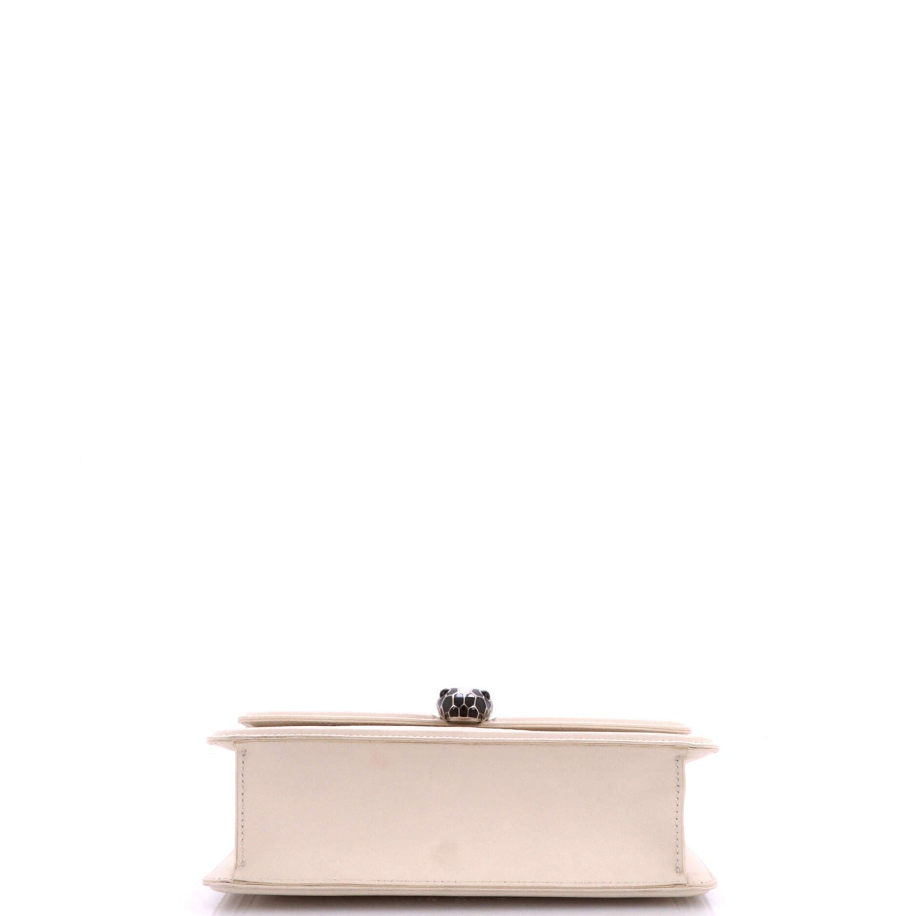 Serpenti Forever Shoulder Bag Quilted Leather Small, Alternate, color, White