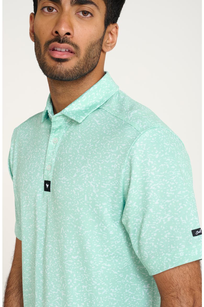 Abyss Spatter Print Piqué Knit Performance Golf Polo, Alternate, color, ABYSS - MINT