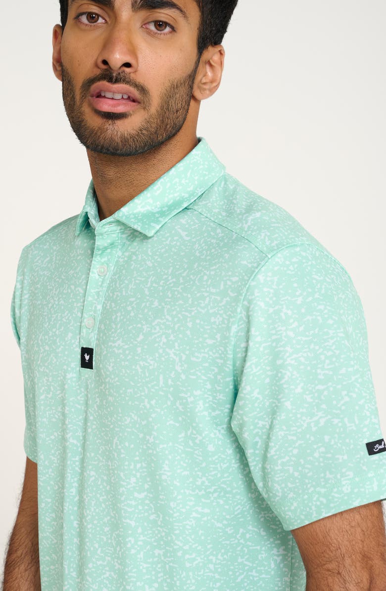 Bad Birdie Abyss Spatter Print Piqué Knit Performance Golf Polo, Alternate, color, 