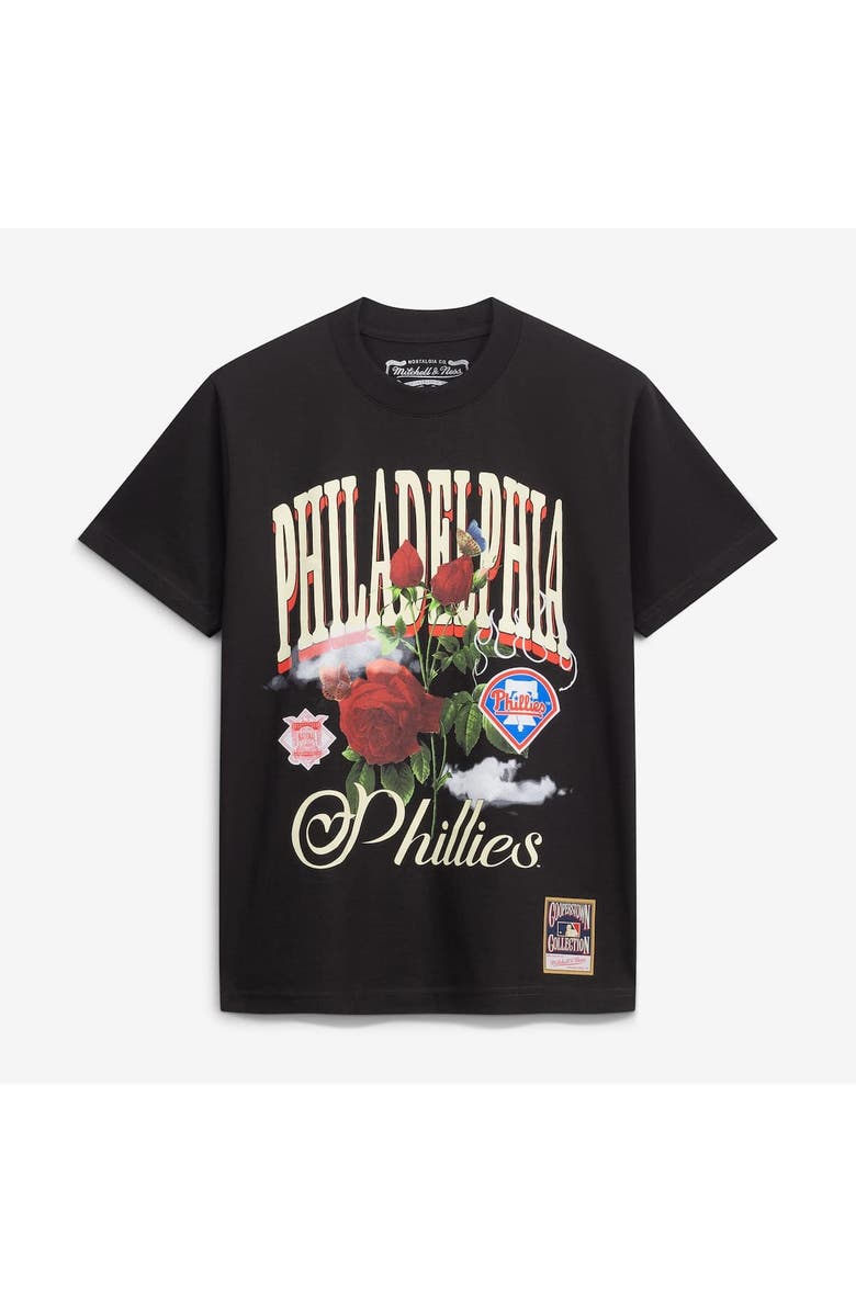 Mitchell & Ness Men's Mitchell & Ness Black Philadelphia Phillies Cooperstown Floral T-Shirt, Main, color, Black
