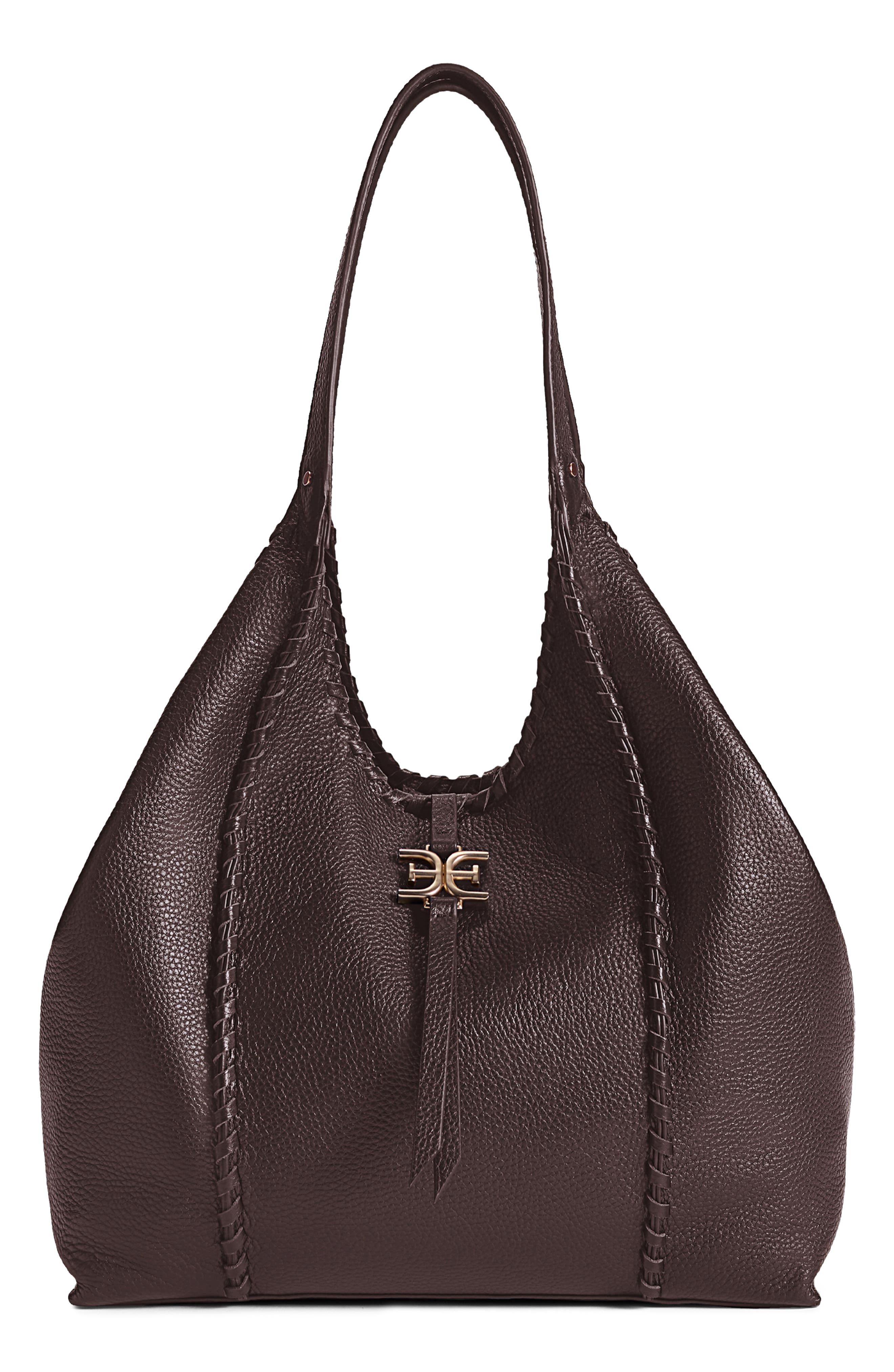 Sam Edelman Sylvia Whipstitched Expandable Tobo Bag, Alternate, color, Dark Brown