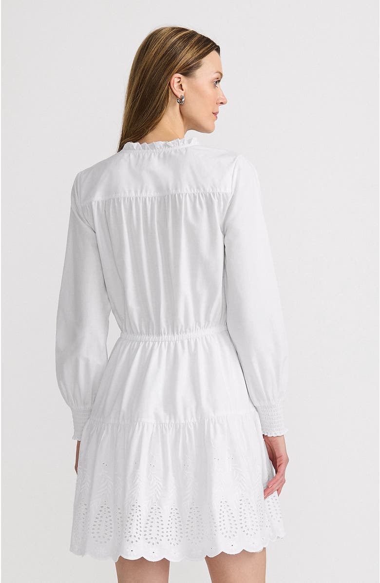 Lands' End Long Sleeve Eyelet Mini Popover Dress, Alternate, color, White Eyelet