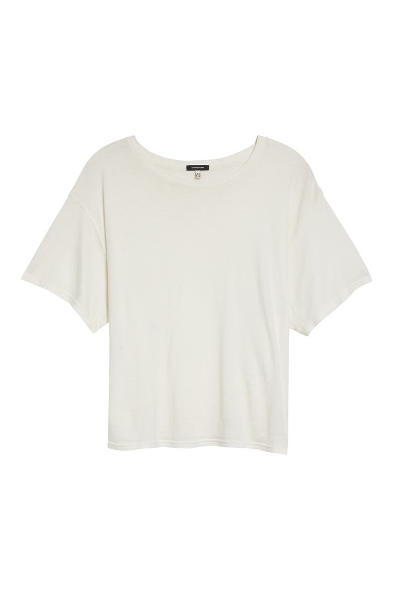 Tight Waist Cotton & Cashmere T-Shirt, Alternate, color, WHITE