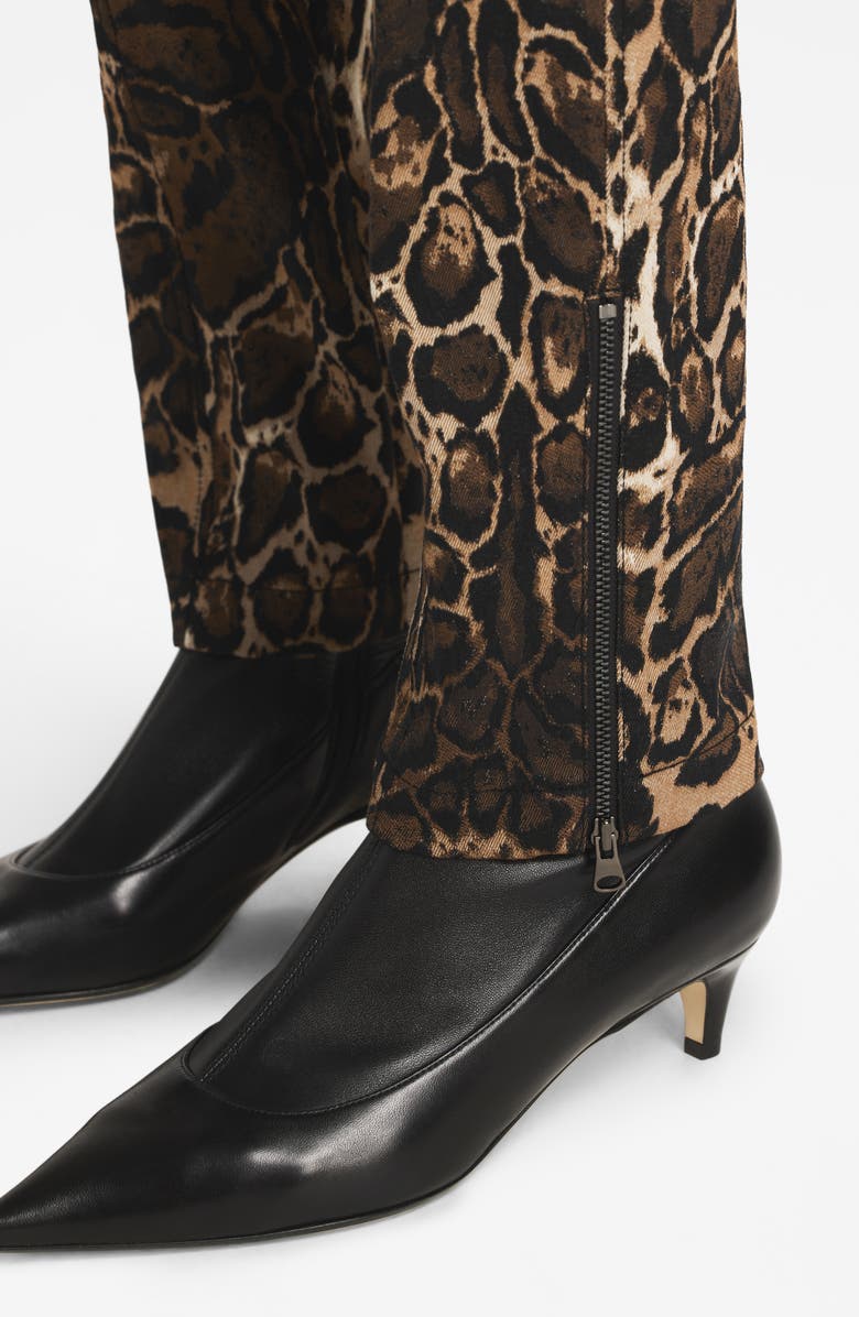 St. John Collection Leopard Jacquard Twill Pants, Alternate, color, 