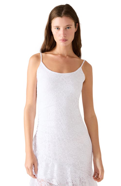 Steve Madden Lorene Lace Midi Slipdress In White