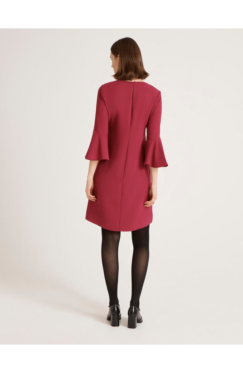 Finery London Izzy Rich Crepe Long Sleeve Short Dress, Alternate, color, Berry