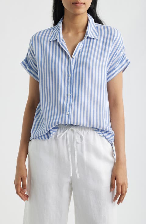 Kenzie Stripe Short Sleeve Button-Up Shirt