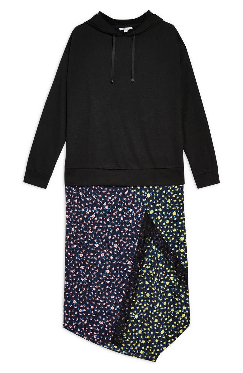 Topshop Hybrid Print Sweatshirt Dress, Alternate, color,