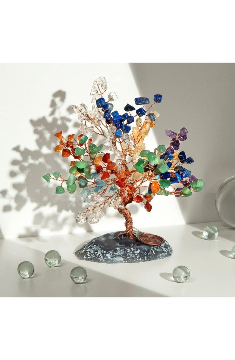 Karma and Luck Strength & Growth - Chakra Feng Shui Tree, Alternate, color, Copper/Multicolor