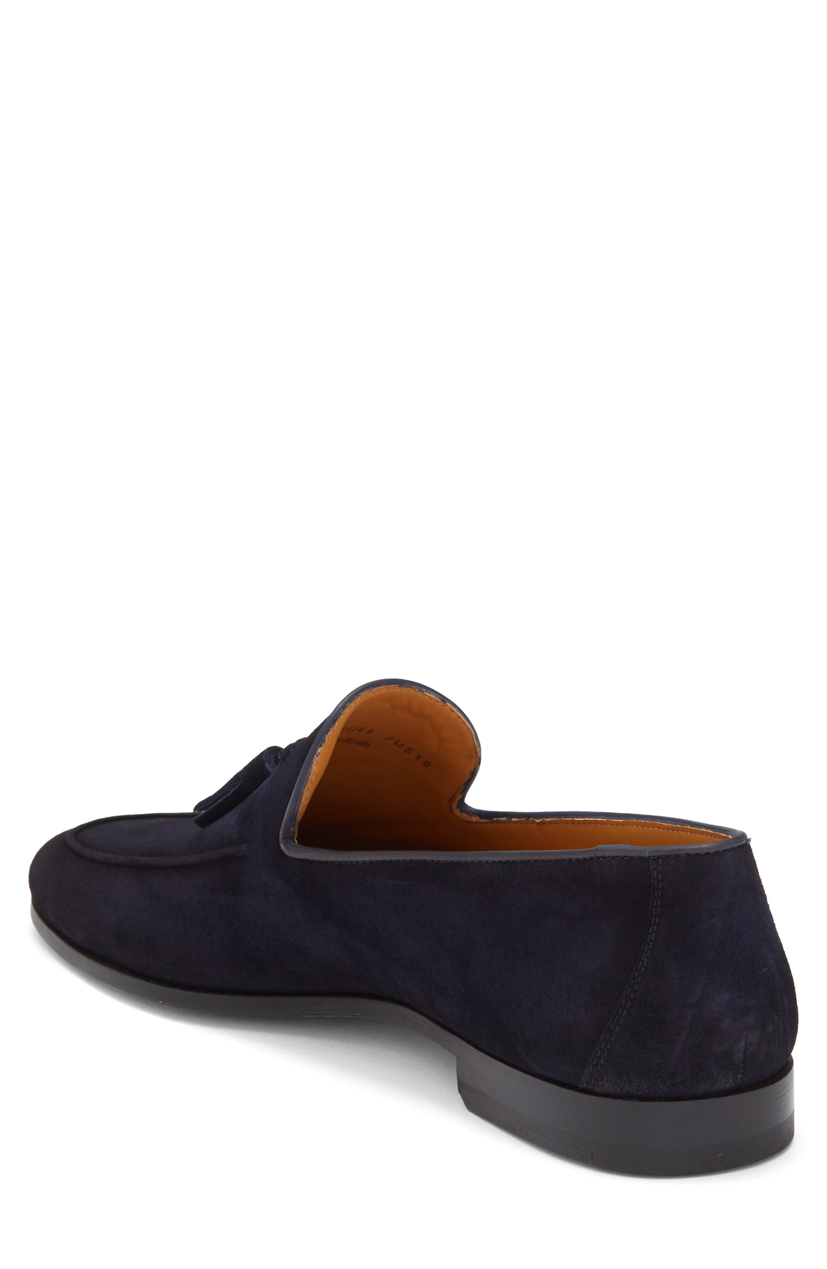Magnanni Tassel Loafer, Alternate, color, Navy
