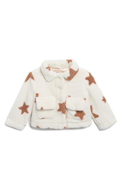 Soft Faux Shearling Snap Jacket (Baby)