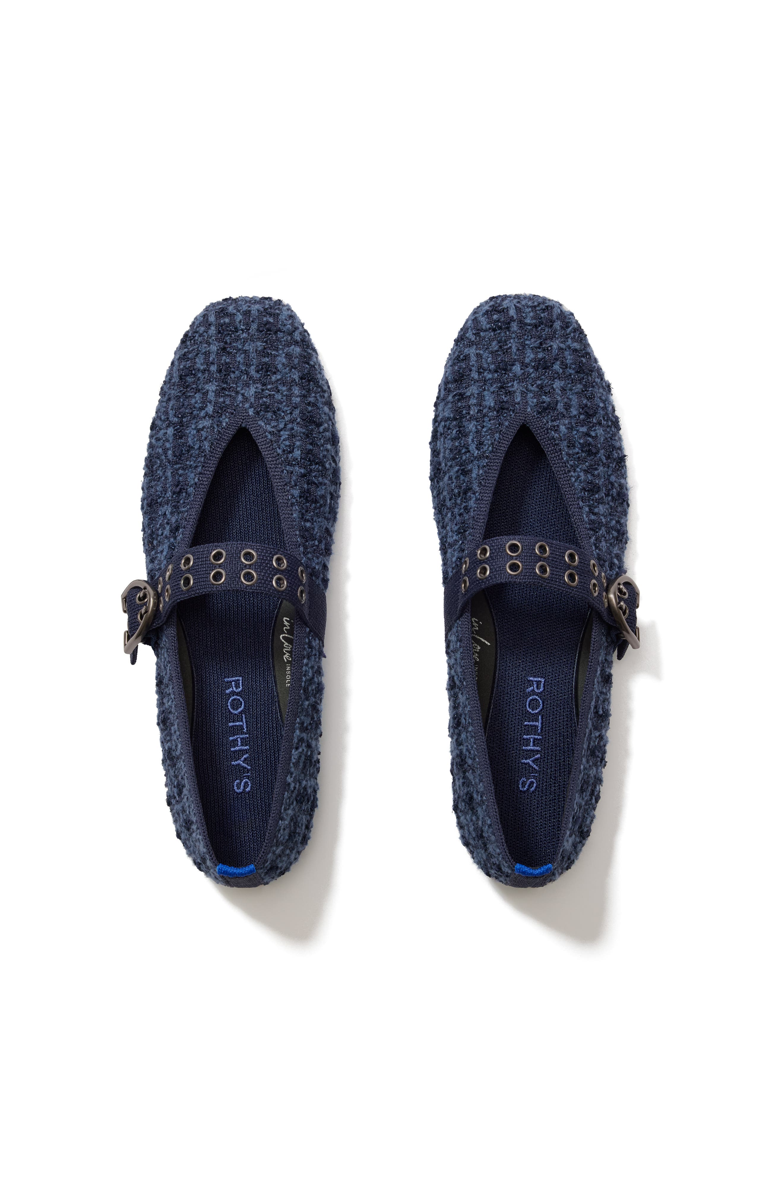 Rothy's The Max Buckle Mary Jane, Alternate, color, Blue Tweed