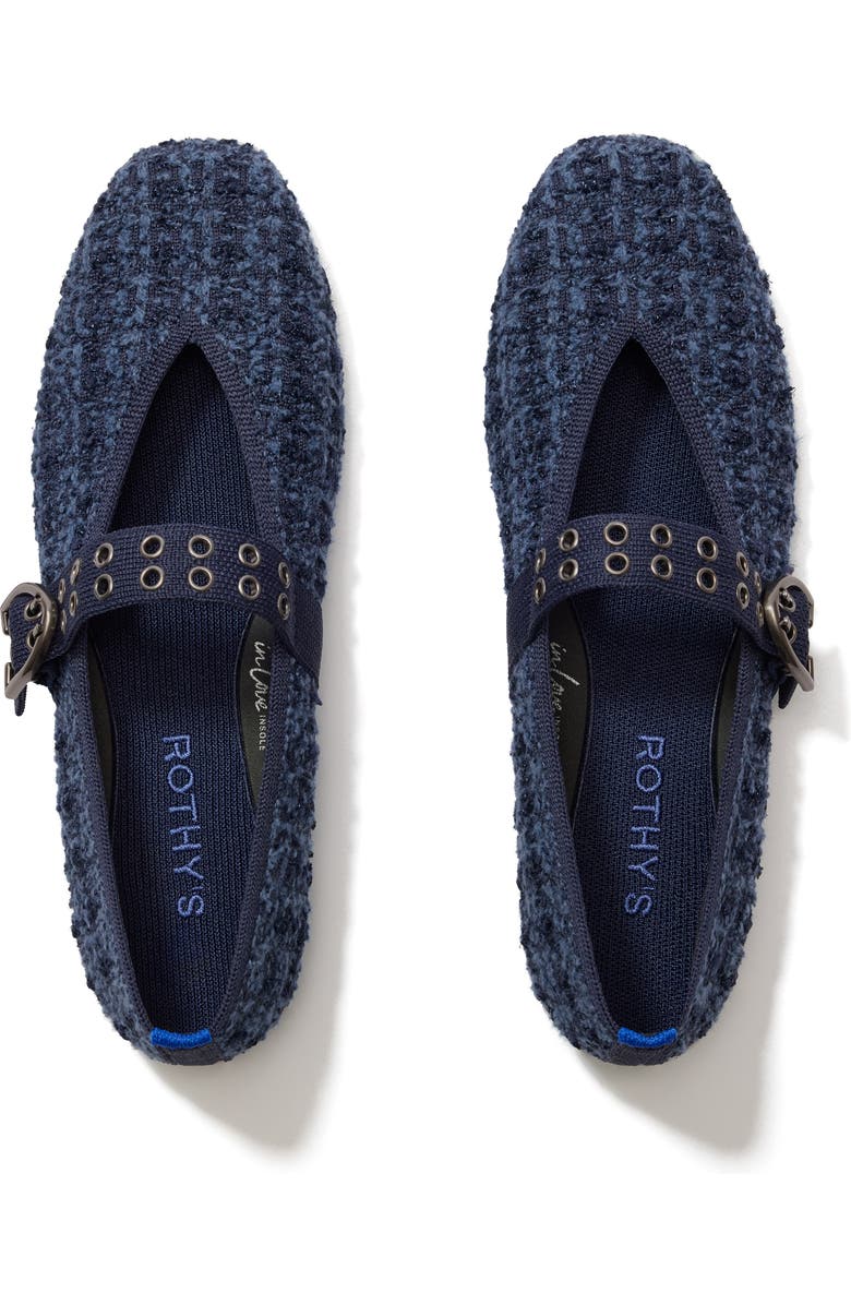 Rothy's The Max Buckle Mary Jane, Alternate, color, Blue Tweed