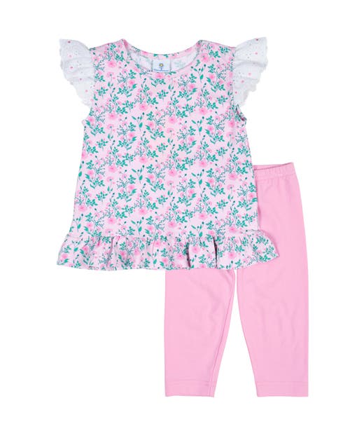 FLORENCE EISEMAN FLORENCE EISEMAN FLORAL PRINT TOP WITH CAPRI LEGGINGS 