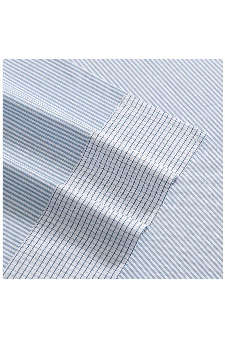 Williamstown Stripe Cotton Percale Sheet Set, Alternate, color, WHITE/ FEATHER BLUE