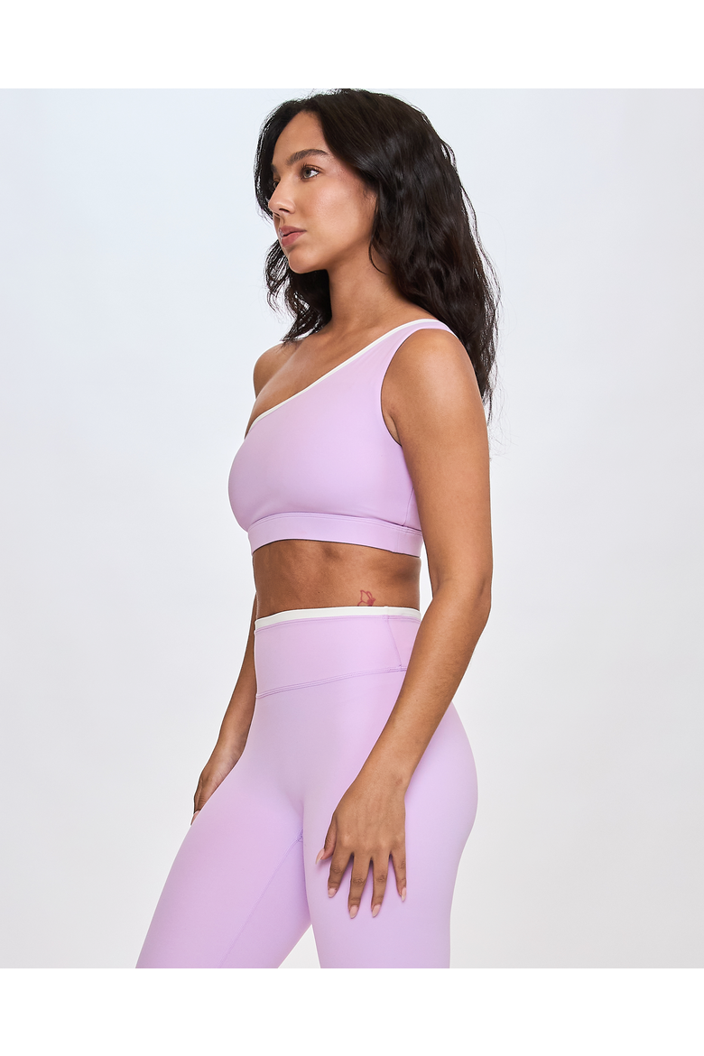 ReLuxe Isola One Shoulder Bra, Alternate, color, Lilac/White