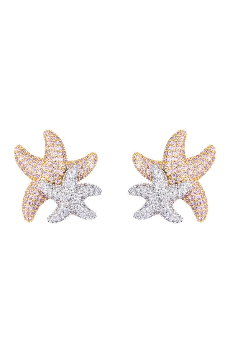 EYE CANDY LOS ANGELES Star Fish CZ Crystal Stud Earrings, Main, color, Multicolor