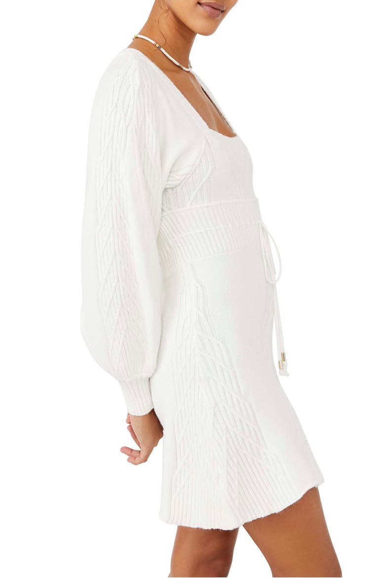 Emmaline Long Sleeve Sweater Dress, Alternate, color, WHITE