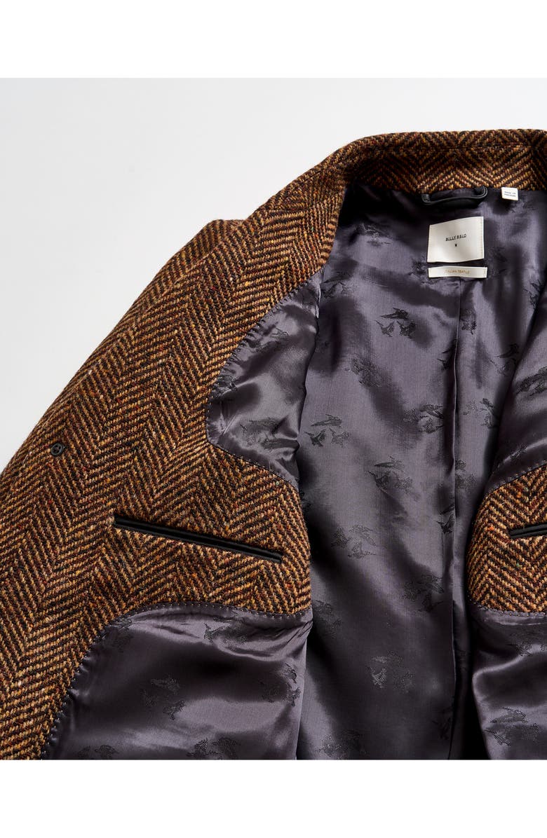 Billy Reid Astor Wool Herringbone Coat, Alternate, color, Dark Brown Herringbone