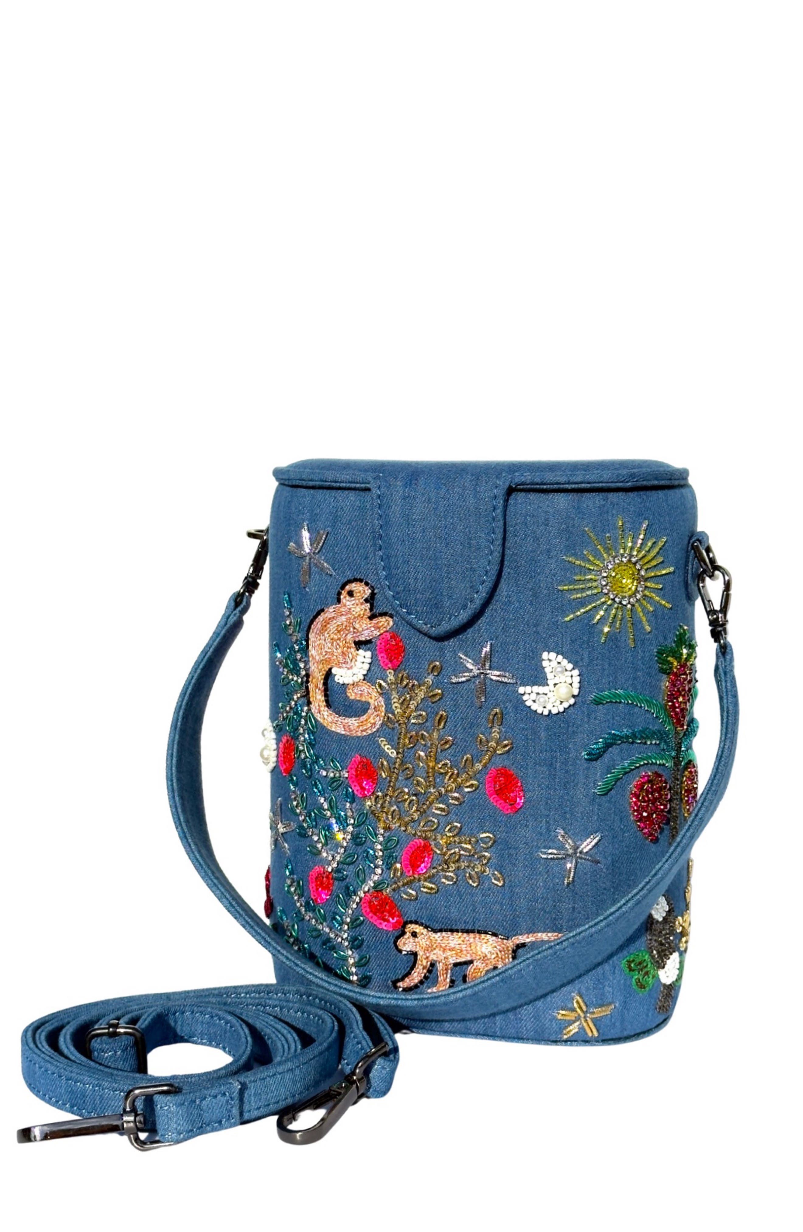 Simitri Palm Paradise Bucket Bag, Alternate, color, Palm Paradise