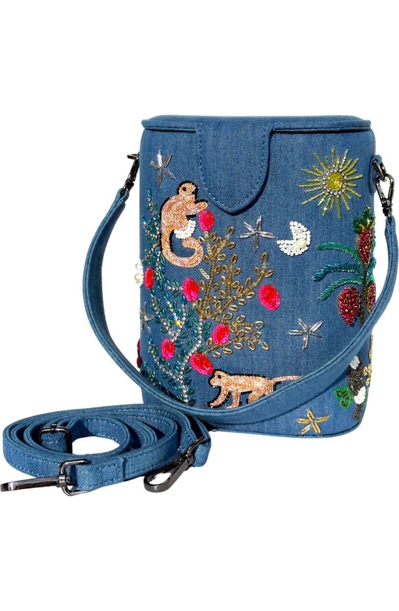 Simitri Palm Paradise Bucket Bag, Alternate, color, Palm Paradise