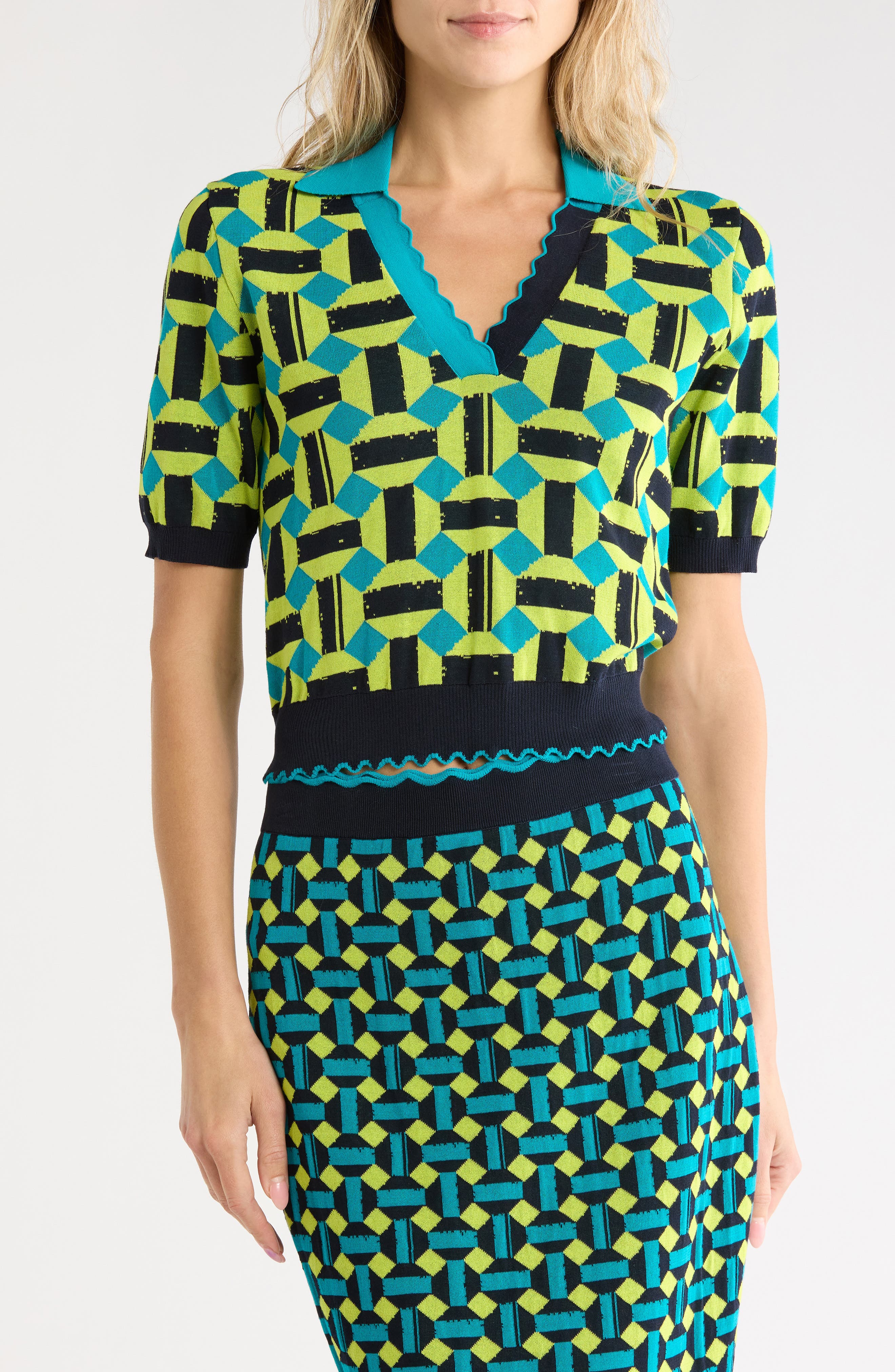 Hannah Scalloped Trim Top
