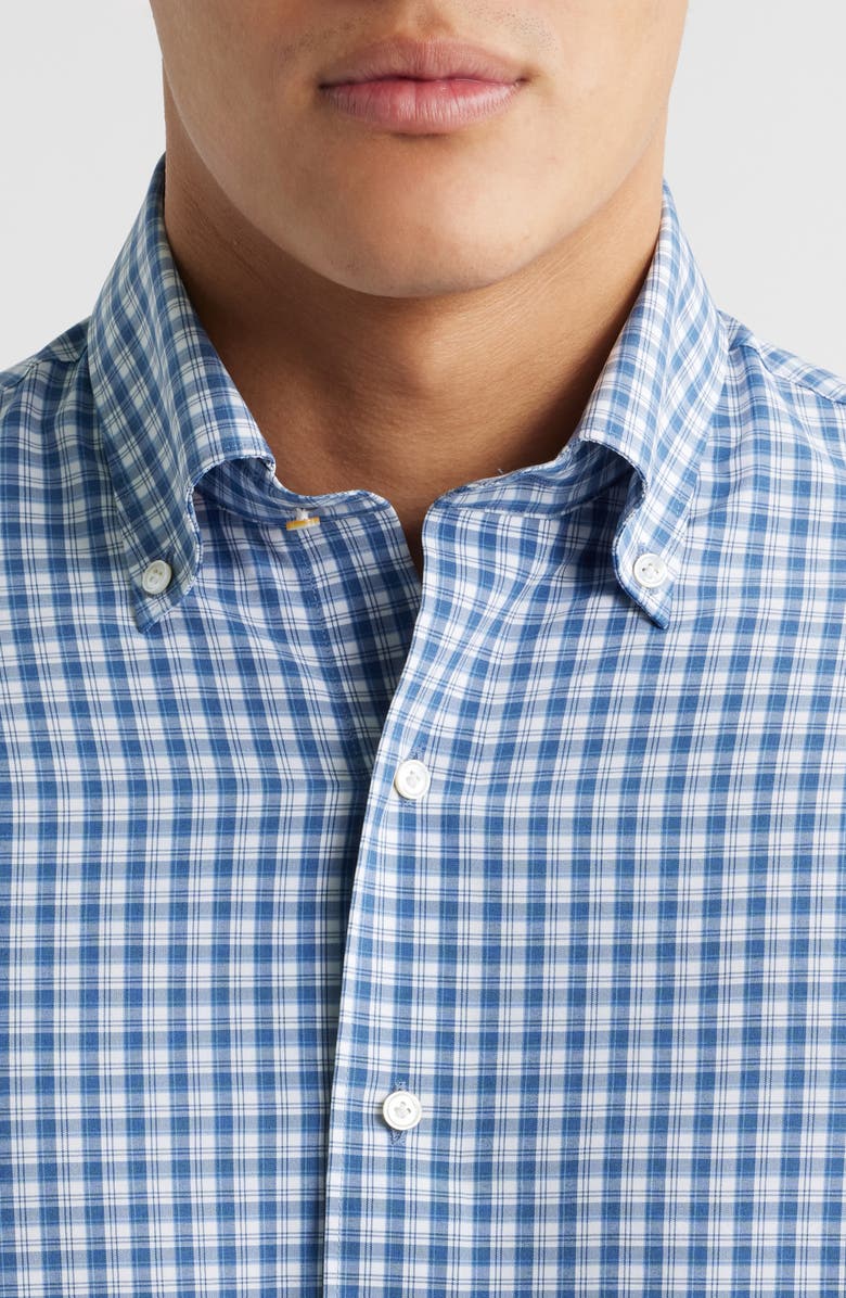 Peter Millar Crown Crafted Davis Performance Poplin Button-Down Shirt, Alternate, color, Ocean Blue