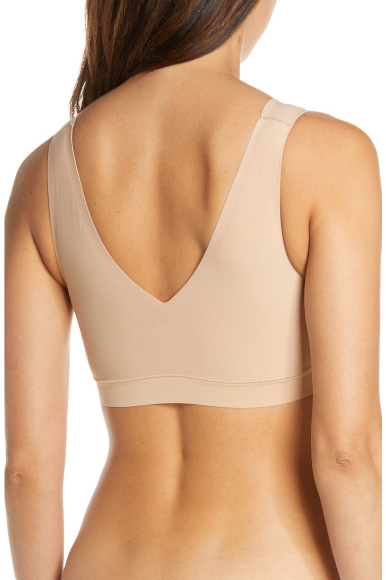 Soft Stretch Padded V-Neck Bralette, Alternate, color, NUDE