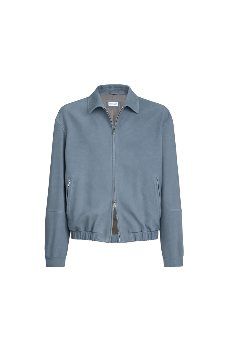 Brunello Cucinelli Nubuck outerwear jacket, Alternate, color, Slate