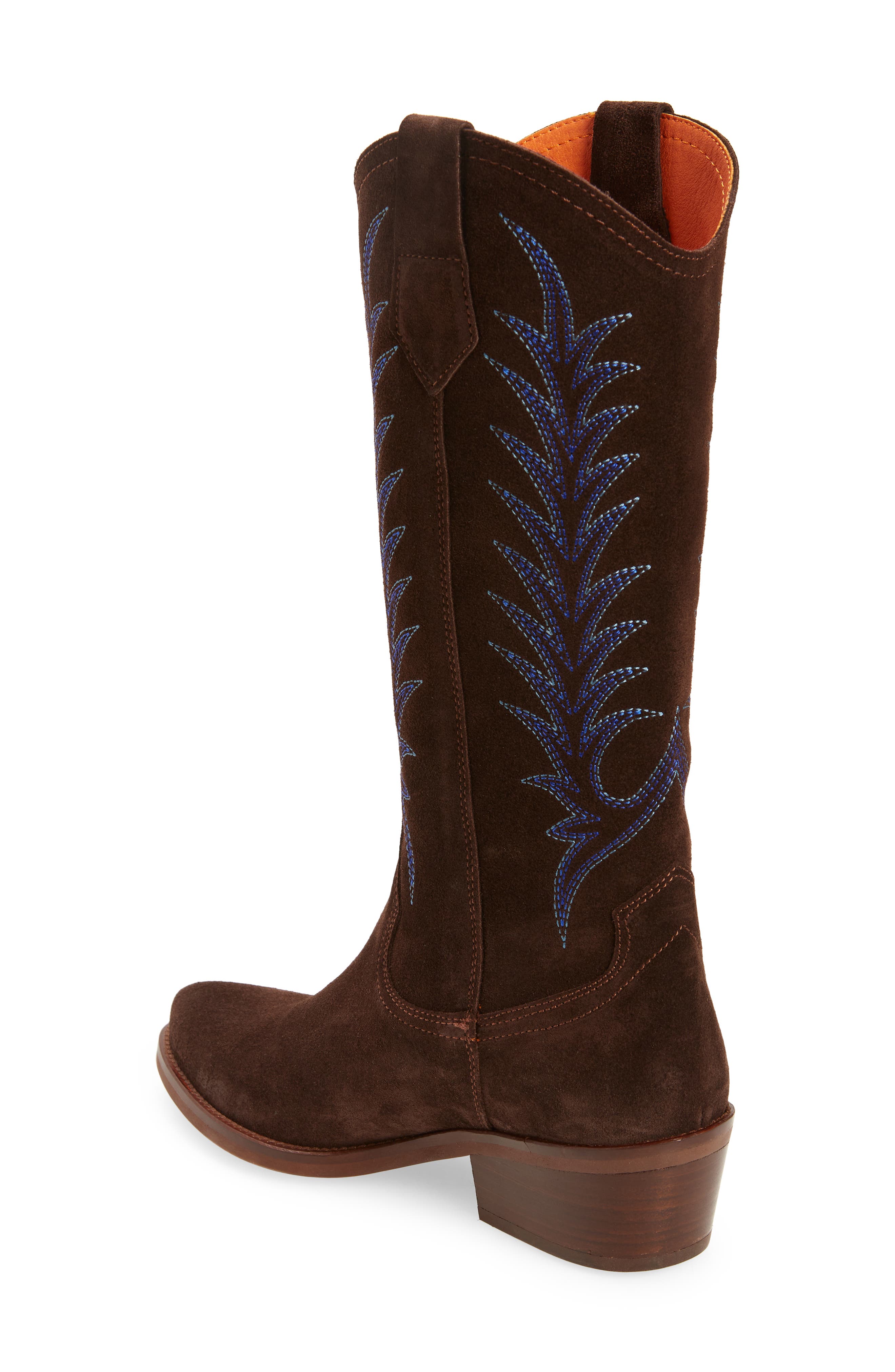 Penelope Chilvers Goldie Embroidered Cowboy Boot, Alternate, color, Ebony