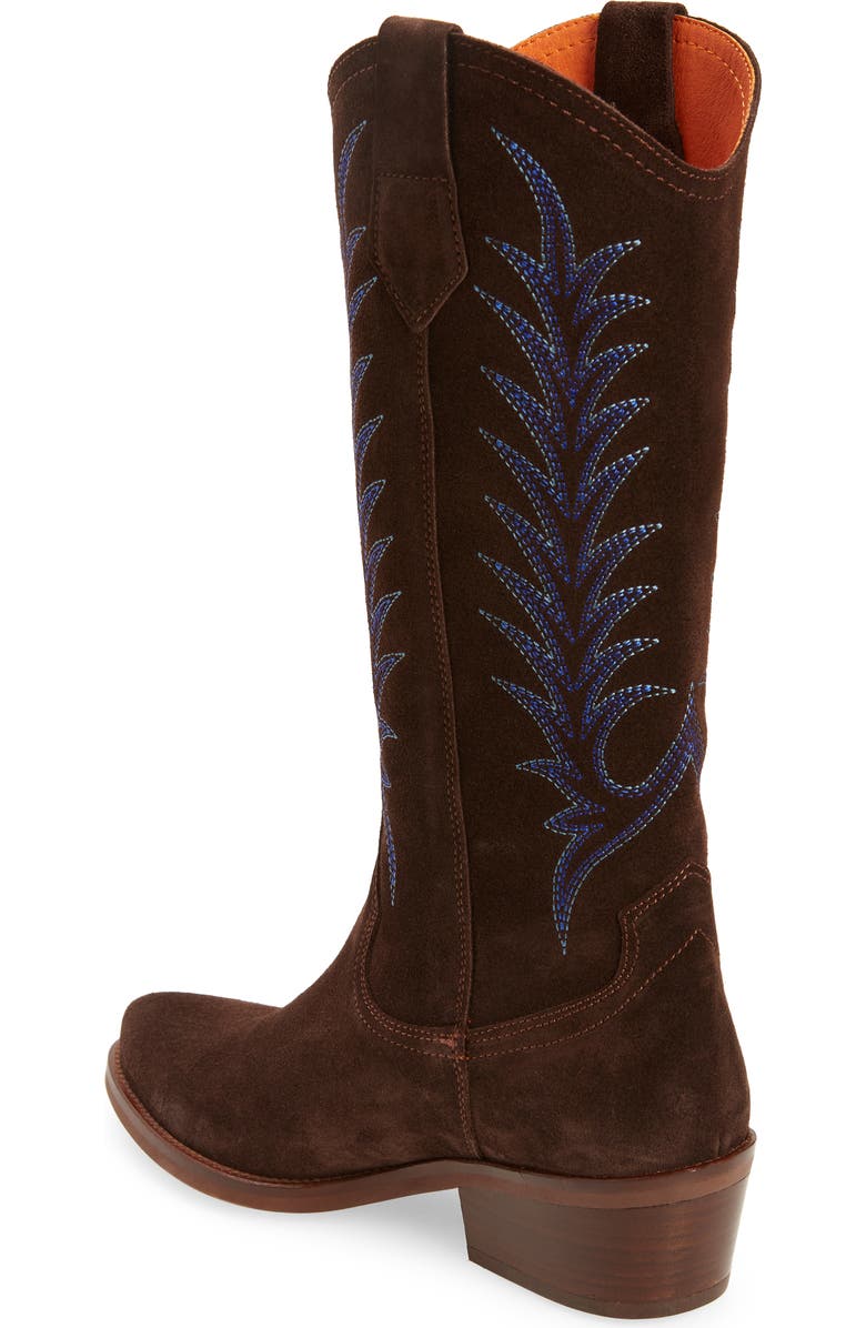 Penelope Chilvers Goldie Embroidered Cowboy Boot, Alternate, color, Ebony