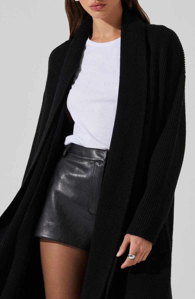 ASTR the Label Noemi Scarf Longline Cardigan, Alternate, color, Black