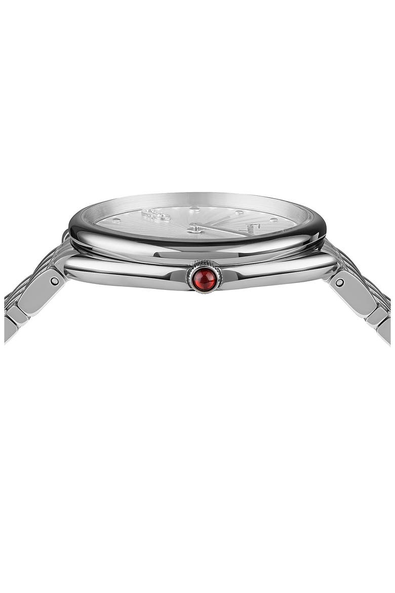 Men's Stainless Steel Woven Bracelet Watch, 34mm, Alternate, color, STAINLESS STEEL