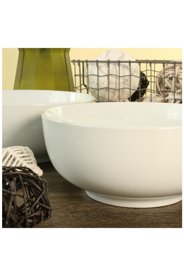 Set of 2 Serving Bowls, Alternate, color, WHITE