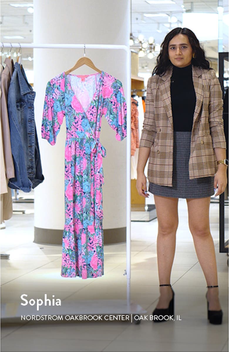 Brantley Knit Midi Wrap Dress, sales video thumbnail