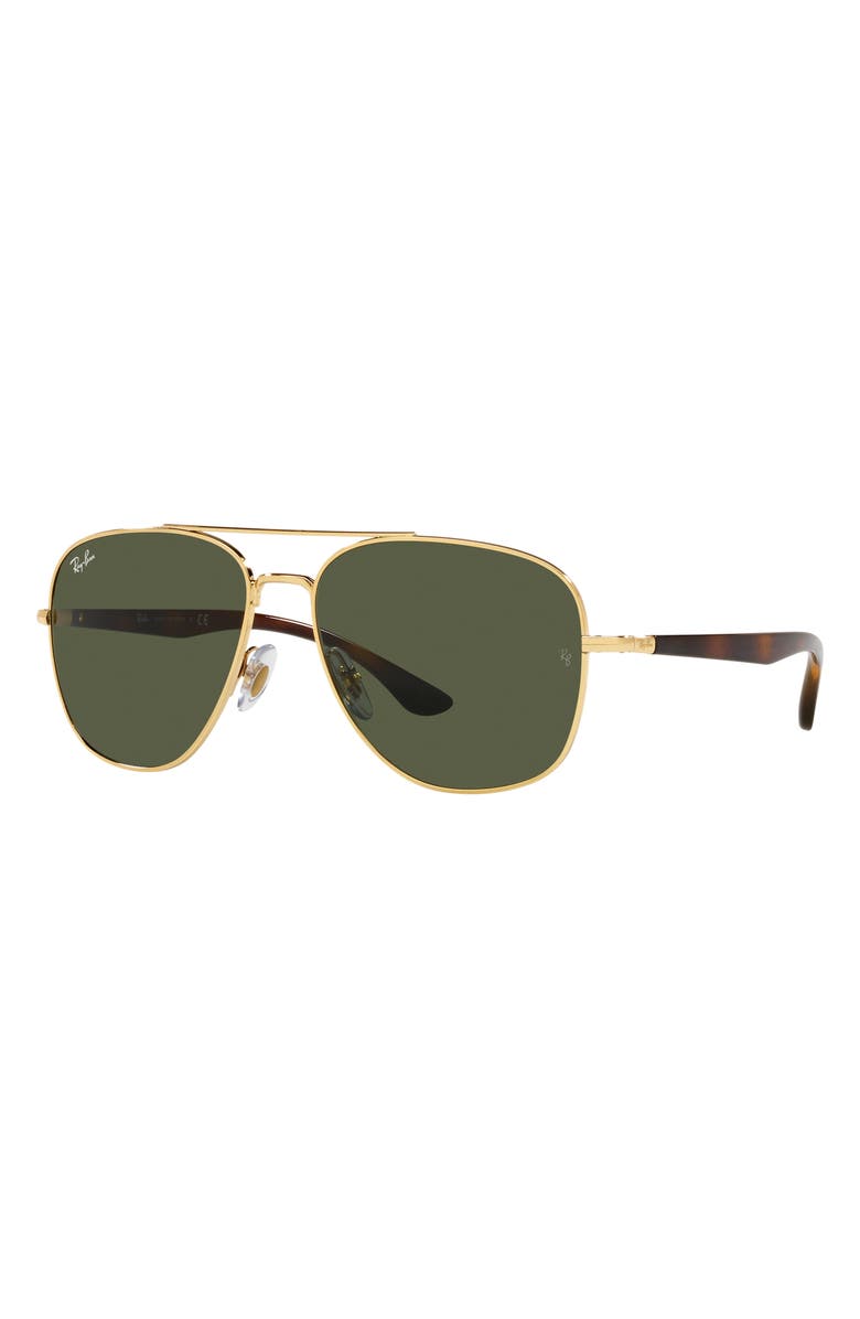 Ray-Ban 59mm Square Sunglasses, Alternate, color, Gold Flash